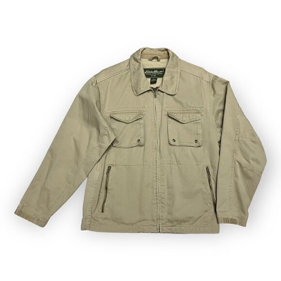 Eddie Bauer Vintage Y2K Cargo Khaki Designer Light Jacket - Womens Small - Picture 1 of 5
